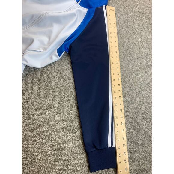 Sports Essentials Men's S White Blue‎ Navy Full Zip Up Athletic Track Jacket - Picture 7 of 9